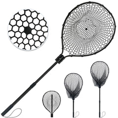 SEASPRO rubber fishing net with telescoping handle and 23x18 hoop