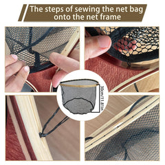 SEASPRO rubber mesh close-up highlights tangle-free, slime-friendly net.