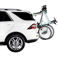 SeaSucker Mini Bomber Max securely holds two bikes during transit.