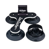 SeaSucker Talon MAX mounted on car roof with vacuum cups for secure bike transport.