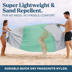 Seaview 180 ripstop nylon blanket dries fast, ideal for active seaside days.