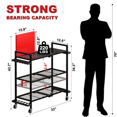 Close-up of 12 rod slots on SEEAHEAD garage fishing rack