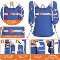Seektop expandable backpack waterproof nylon keeps belongings dry in light rain.