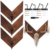 Seeloowy 3pcs deer european skull face plate set showcased as a stylish wall centerpiece.