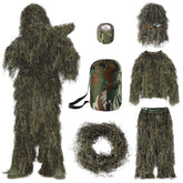 Seeutek ghillie suit hood in view, breathable concealment for woodland hunts.
