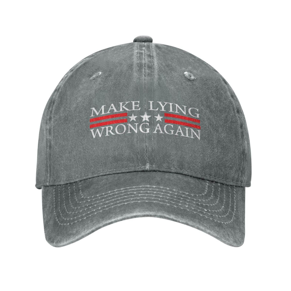 Sefgaen Birdbath Make Lying Wrong Again hat gray front view for casual daily wear