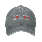 Sefgaen Birdbath Make Lying Wrong Again hat gray front view for casual daily wear