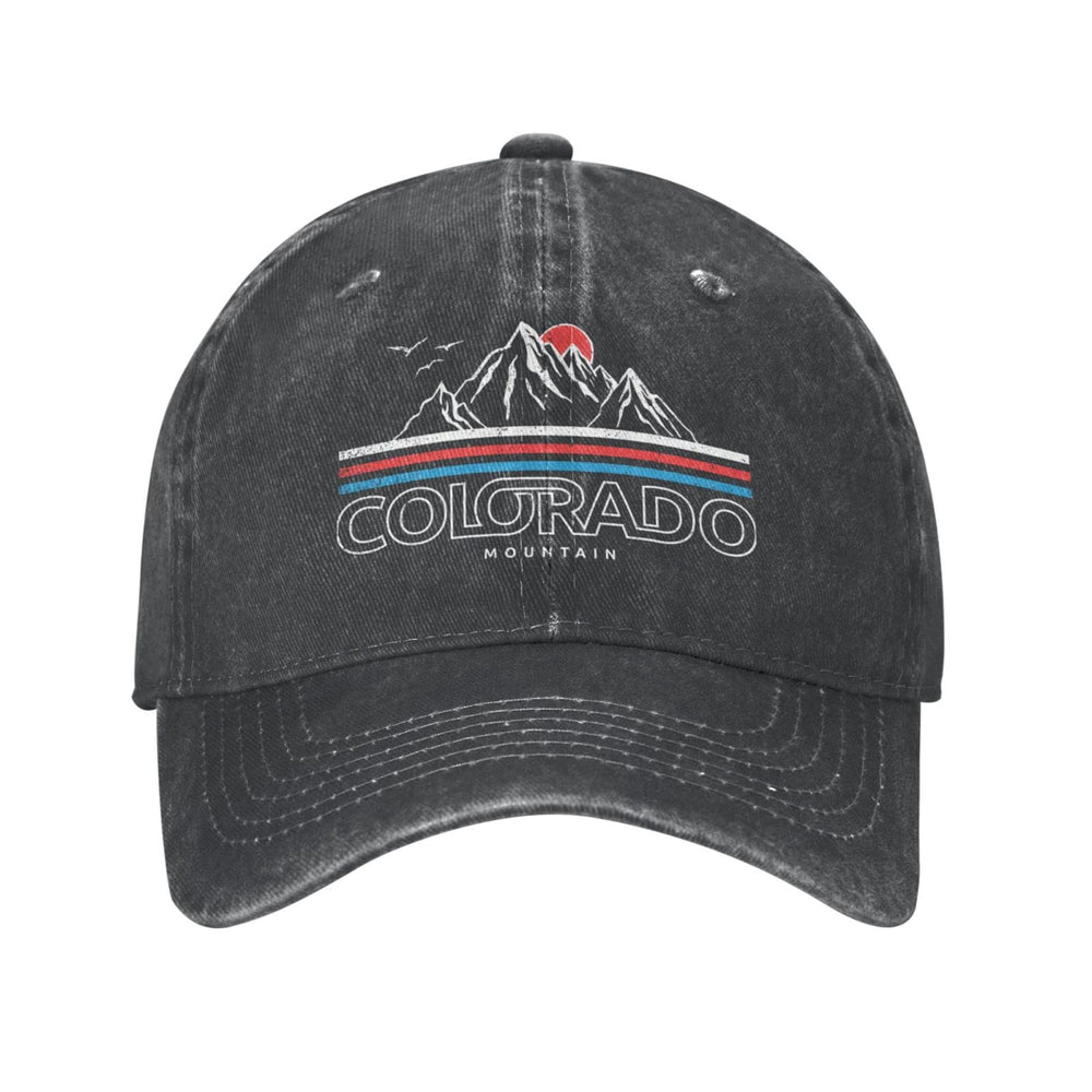 Front view of Sefgaen Colorado Mountains hat with graphic cap in natural color