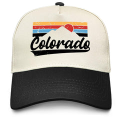 Sefgaen Colorado Mountains cap front view, versatile denim dad hat for everyday casual wear.
