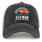 Sefgaen pickleball hat with old man paddle design, breathable mesh for sunny days