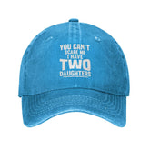 Sefgaen two-daughters front graphic blue hat for casual daily wear.