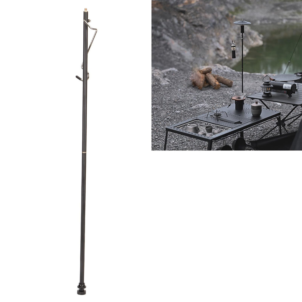 Segrehy collapsible lantern stand in use for campsite lighting with compact setup