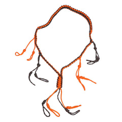 Segrehy duck call lanyard with braided paracord loops in orange for quick access.