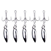 SEIWEI 5pcs 6# bladed treble hooks with willow blades in action underwater