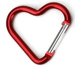 SEIWEI heart-shaped red carabiner clip for secure keys and lightweight camping gear.