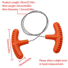 SEIWEI survival saw wire close-up shows ergonomic PP handle for secure grip.