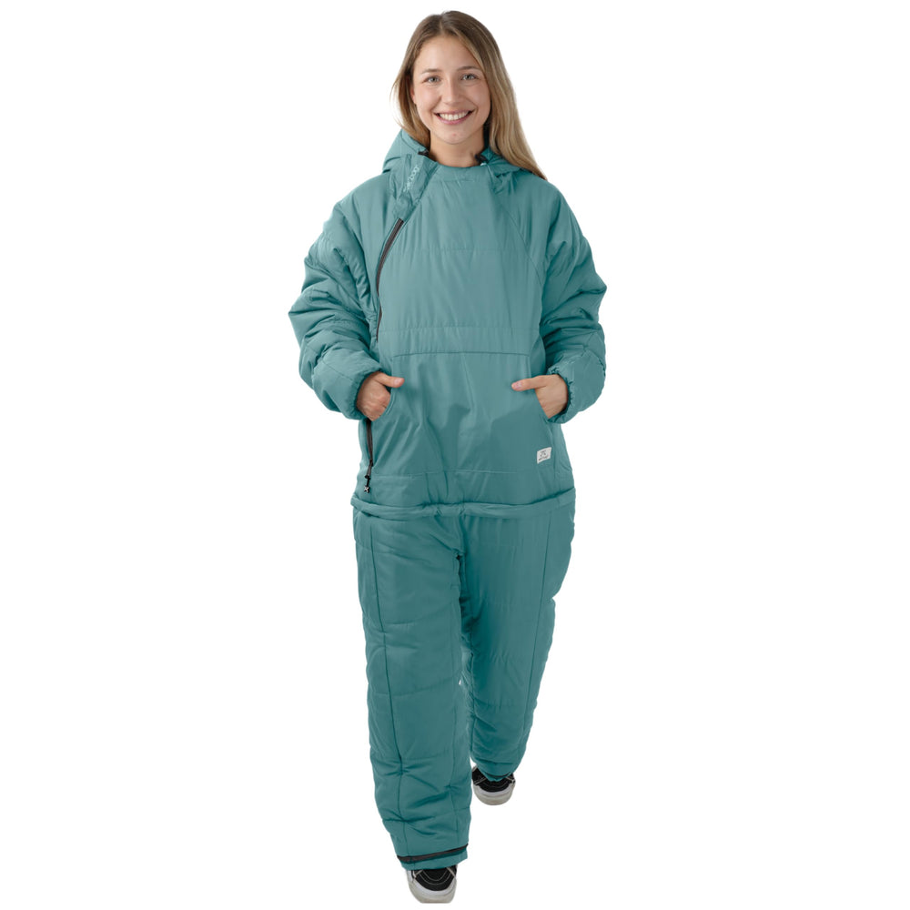 Selk'bag SWYTCH Lite wearable sleeping bag in 2-in-1 mode offering versatile comfort.