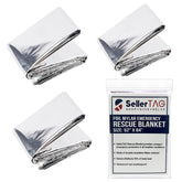 SellerTAG emergency foil blanket packaged for quick access and warmth.