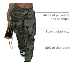 Seltaon high-waist cargo pants close-up shows durable, flattering fit.