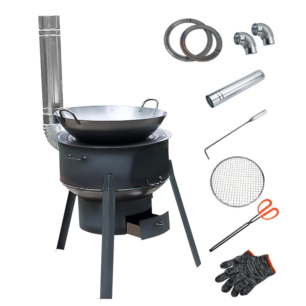 SelWatty coal wood stove with detachable legs for quick setup.