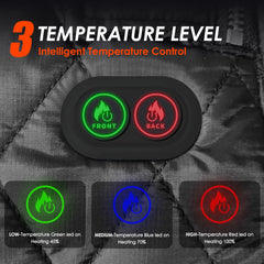 SEMANJLL heated vest heating zones detail showing six targeted zones