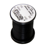 Semperfli Classic Waxed Thread 18/0 Black spool with flat profile for strong, secure fly tying.