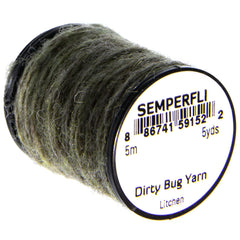 Semperfli Dirty Bug Yarn Litchen close-up for natural-looking insects.