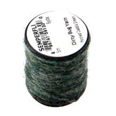 Semperfli Dirty Bug Yarn in mottled Caddis tones for natural-looking dubbing.