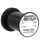 Semperfli Perdigon Body Black spool, ideal for precise, durable perdigon fly construction.