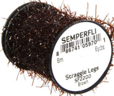 Semperfli Straggle Legs Brown core detail showing ultra-fine fritz and dual micro cores.