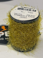 Semperfli Straggle Legs Litchen core fritz close-up, ideal for lifelike hackle legs in patterns