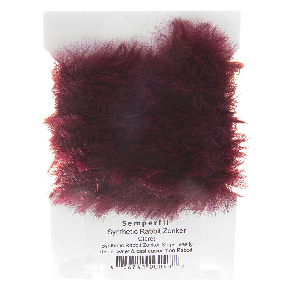 Semperfli Wabbit synthetic rabbit zonker in claret, easy casting and quick-drying for lively drift.