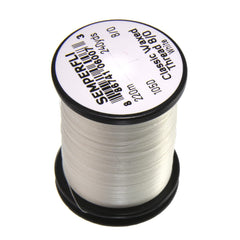 Semperfli waxed polyester thread closeup showing smooth fibers for reliable fly tying.