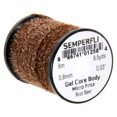 Semperfli Gel Core Micro Fritz Root Beer for small fly bodies, durable tying