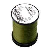Semperfli Classic Waxed Thread 6/0 on a spool showing strong grip for secure fly tying.