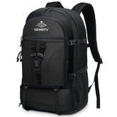 SEMSTY hiking backpack front view with expandable capacity for travel