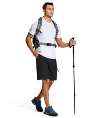 SERAMY men's hiking shorts drawstring waist close-up showing adjustable fit.