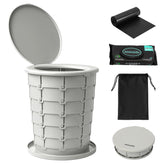 SereneLife foldable camping toilet folded compact for travel and storage