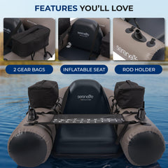SereneLife float tube top-down view showing two waterproof storage pockets