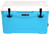 SereneLife Ultra-Tough 35-Qt Rotomolded Cooler Box lid open for rugged outdoor use