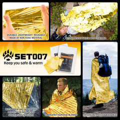SET007 emergency Mylar blanket 2-ounce weight—ultra-portable in any bag