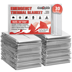SecuCaptain survival thermal blanket with 84x63 inch coverage for complete warmth in emergencies