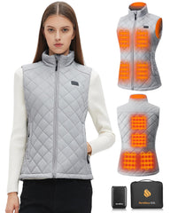 Sevdiea heated vest shows nine warming zones for core warmth.
