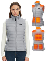 Sevdiea heated vest for women gray front view delivers rapid warmth for outdoor activities