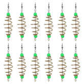 SEWACC 12pc olive-shaped fishing bait holder in golden carbon steel finish