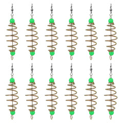SEWACC 12pc olive-shaped fishing bait holder in golden carbon steel finish