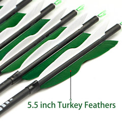 S F carbon arrow 500 spine measurements showing shaft specifications