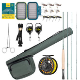 SF Fly rod combo 3WT 7.6ft emerald green delivers precise casting and balance.