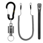 SF Magnetic Release Holder Keychain in gunmetal with net retractor