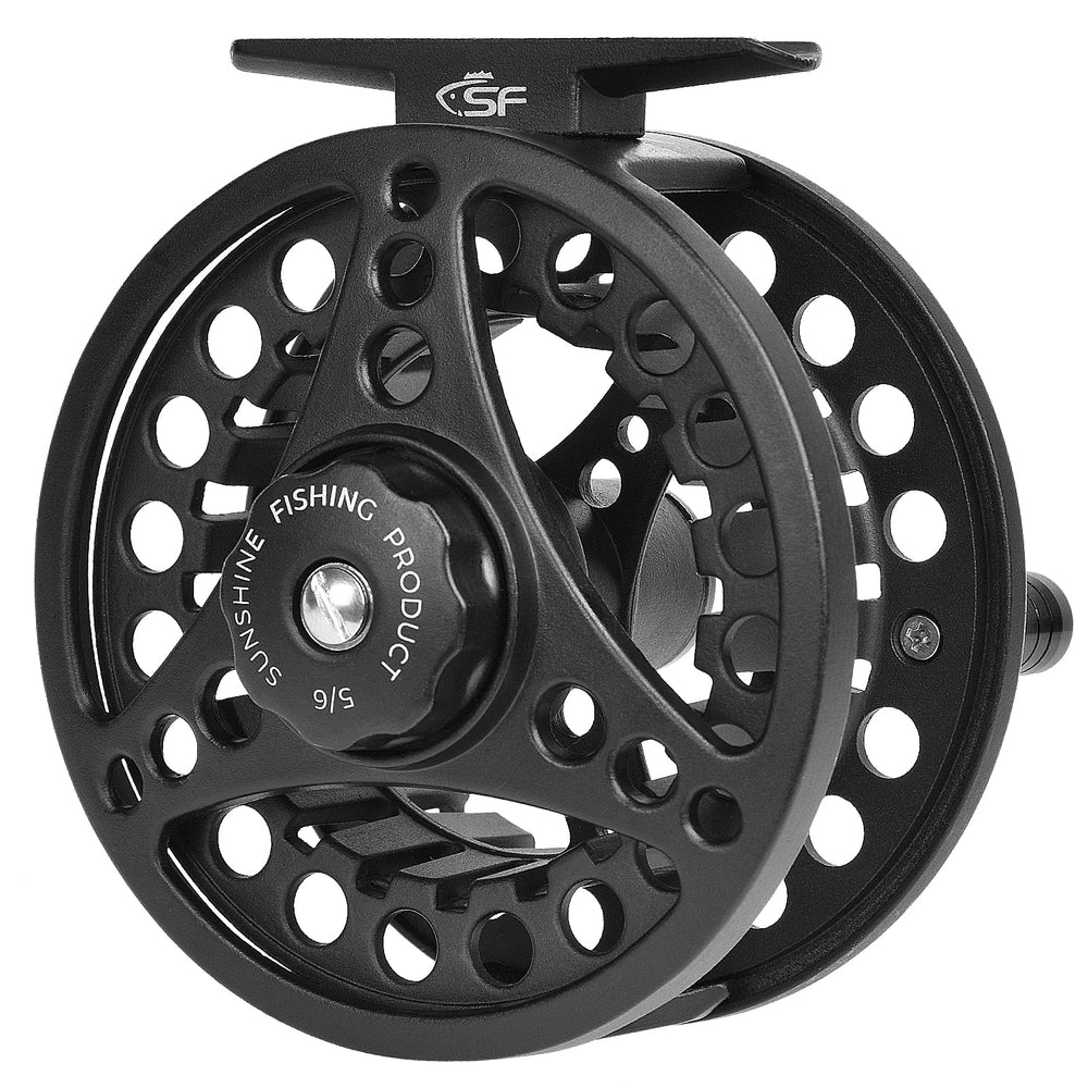 SF Large Arbor Fly Reel Matt Black 5/6wt — front view